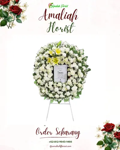 Krans Bunga Duka Cita di Pasar Ambacang
